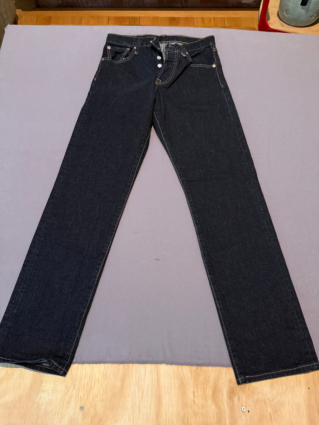 Levi’s 501 Original Fit Black Jeans W28 L32 Straight Leg Button Fly Denim