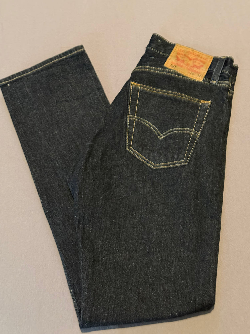 Levi’s 501 Original Fit Black Jeans W28 L32 Straight Leg Button Fly Denim