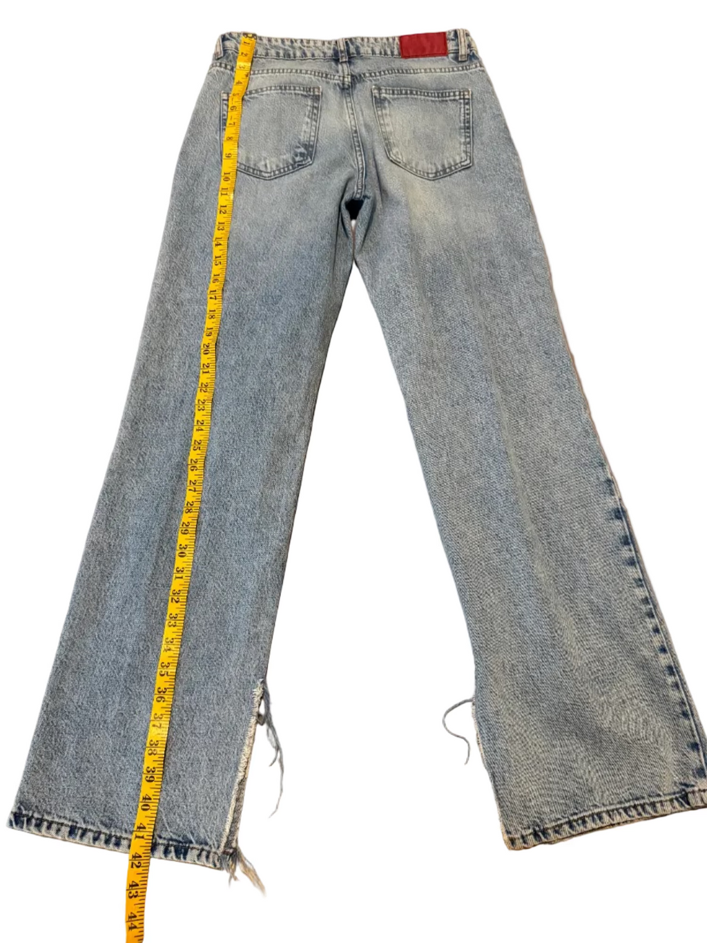 ZARA x Studio Nicholson Light Wash Wide Leg Jeans Size 4 / 26 Raw Slit Hem