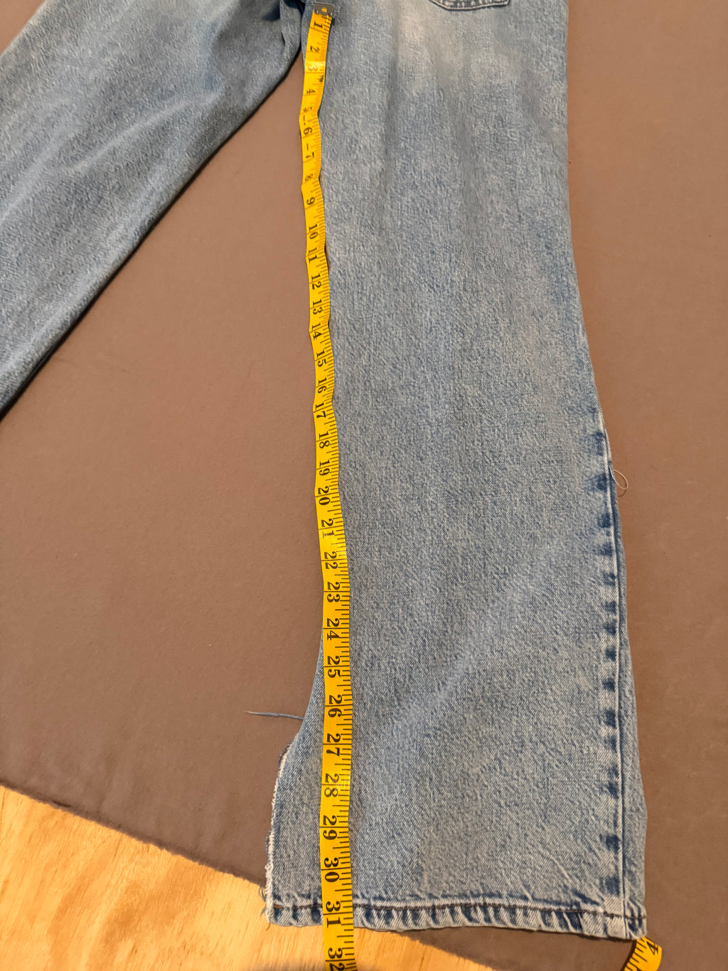 ZARA x Studio Nicholson Light Wash Wide Leg Jeans Size 4 / 26 Raw Slit Hem