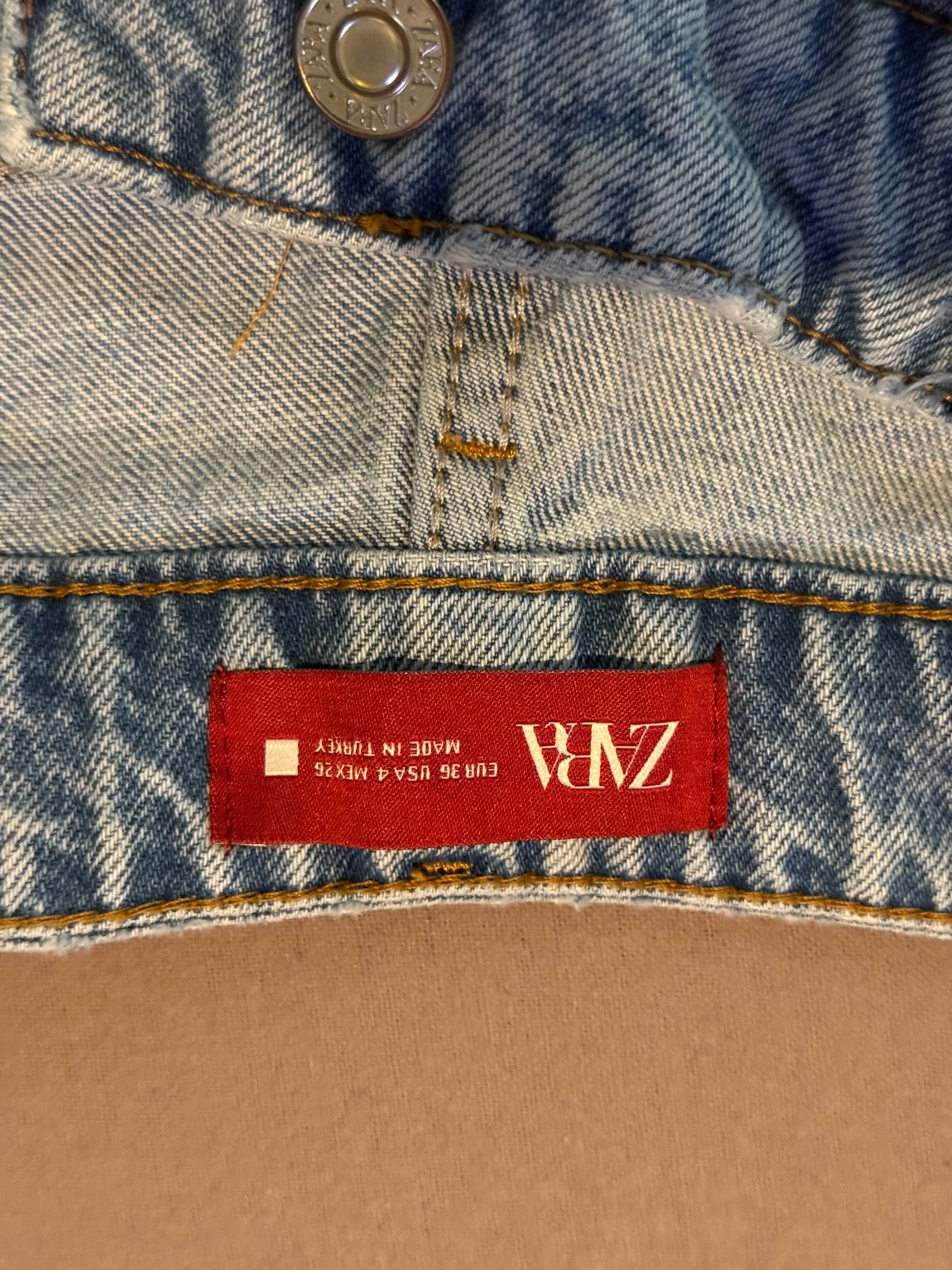 ZARA x Studio Nicholson Light Wash Wide Leg Jeans Size 4 / 26 Raw Slit Hem