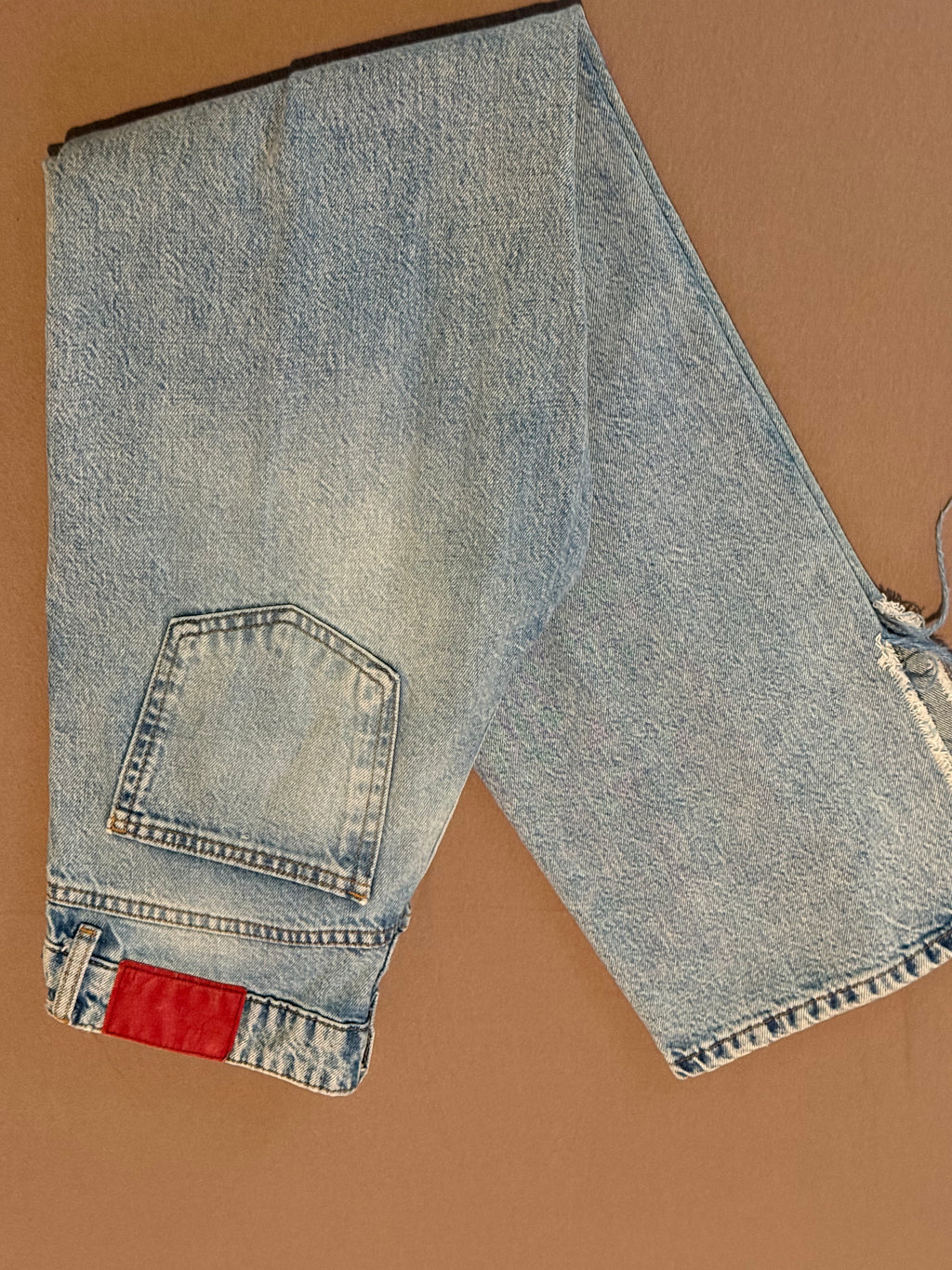 ZARA x Studio Nicholson Light Wash Wide Leg Jeans Size 4 / 26 Raw Slit Hem