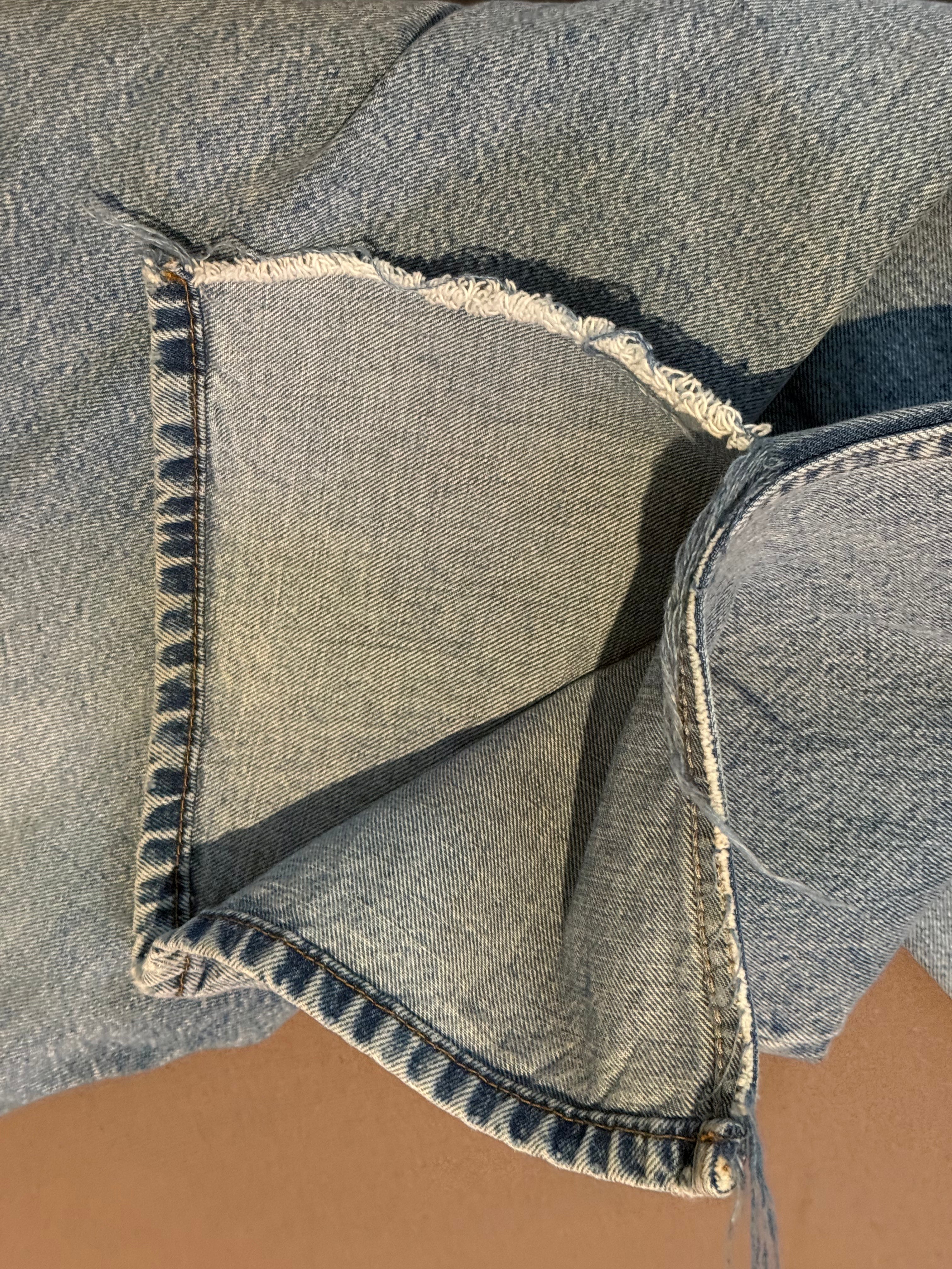 ZARA x Studio Nicholson Light Wash Wide Leg Jeans Size 4 / 26 Raw Slit Hem