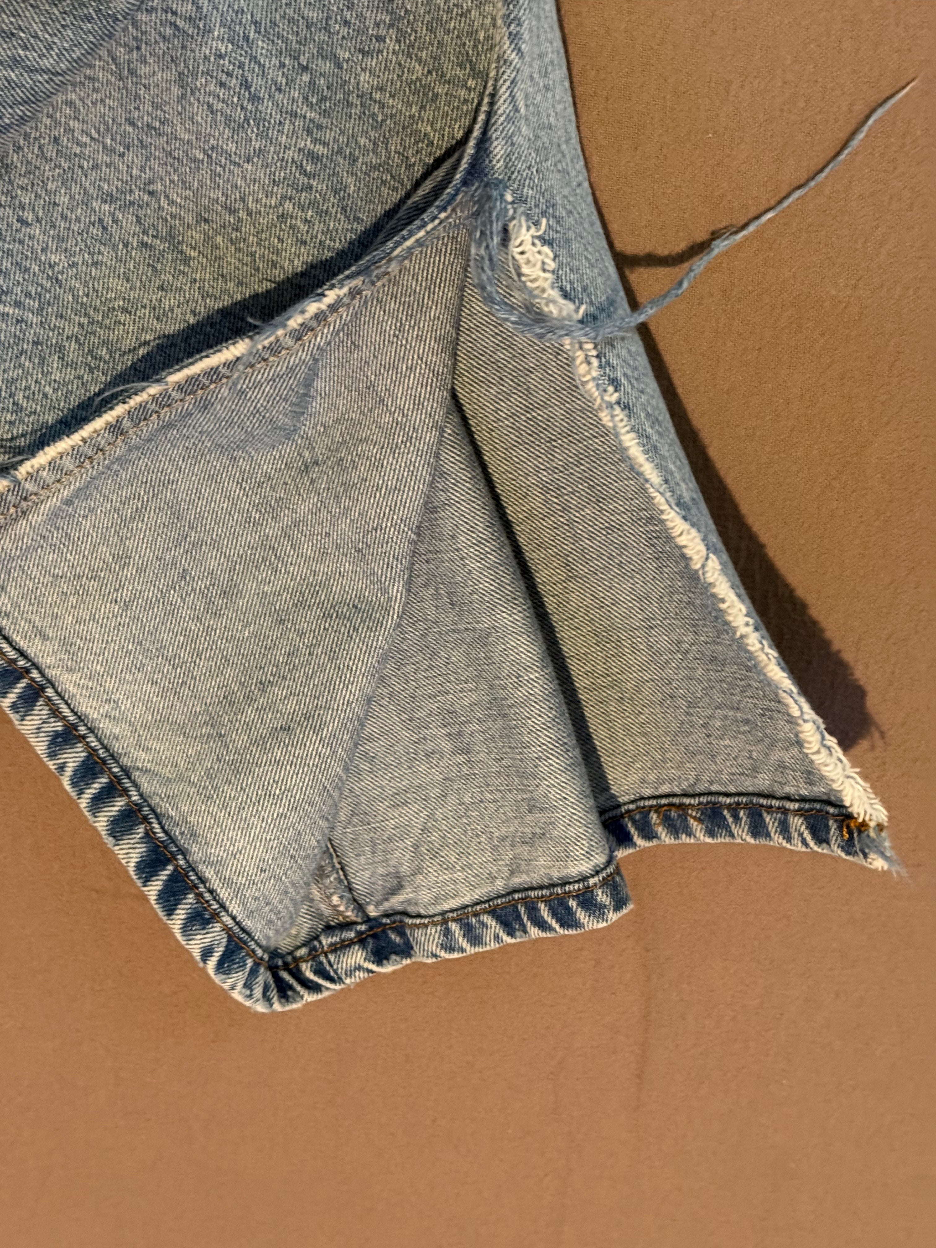 ZARA x Studio Nicholson Light Wash Wide Leg Jeans Size 4 / 26 Raw Slit Hem