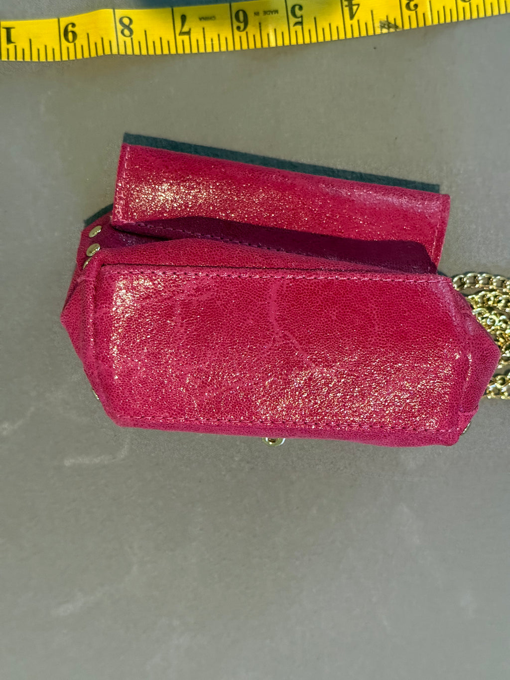Vintage Genie by THK Hot Pink Metallic Studded Chain Shoulder Bag
