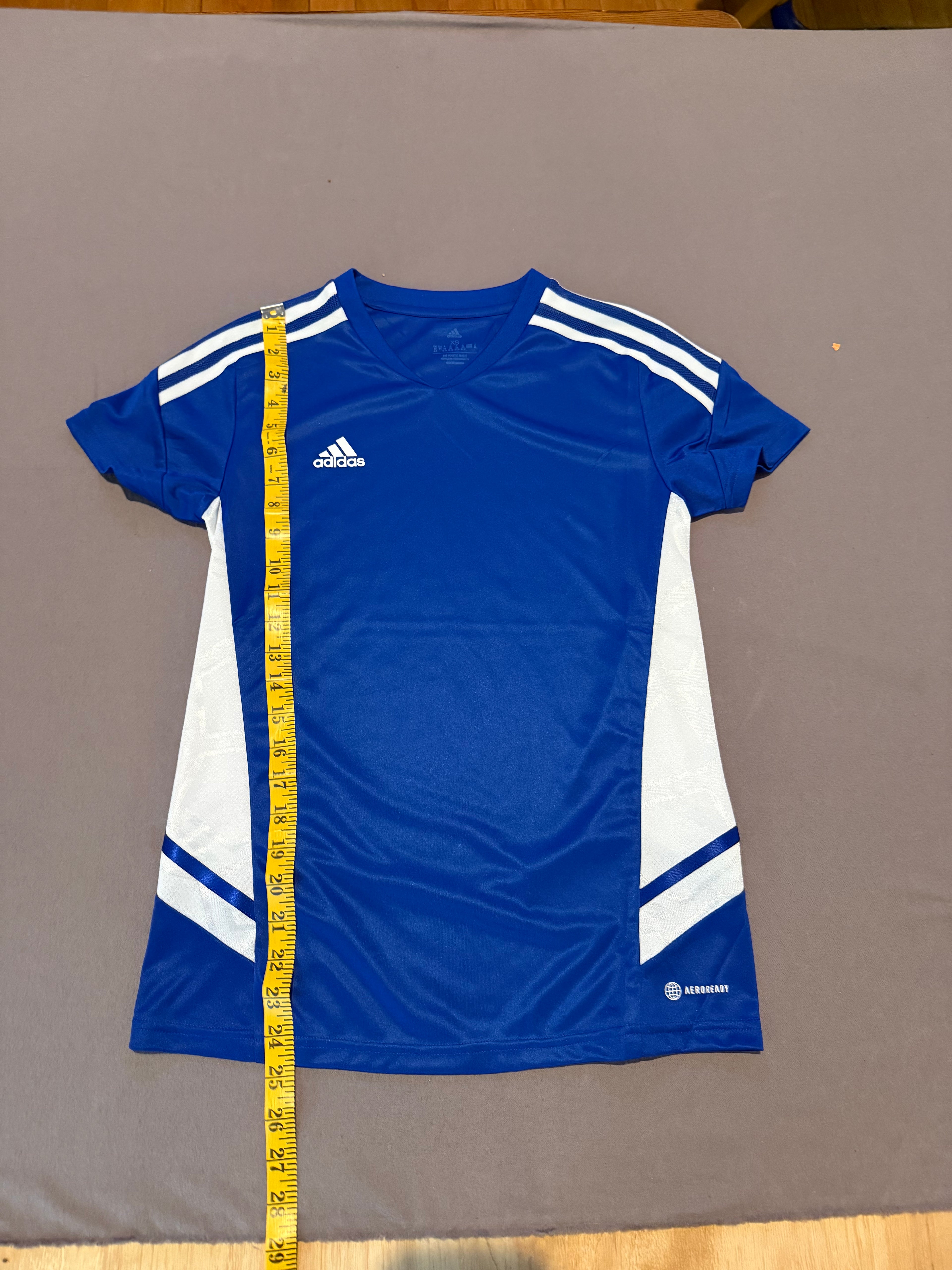 Adidas Aeroready Blue & White Soccer Jersey Top Women’s XS