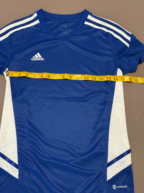 Adidas Aeroready Blue & White Soccer Jersey Top Women’s XS