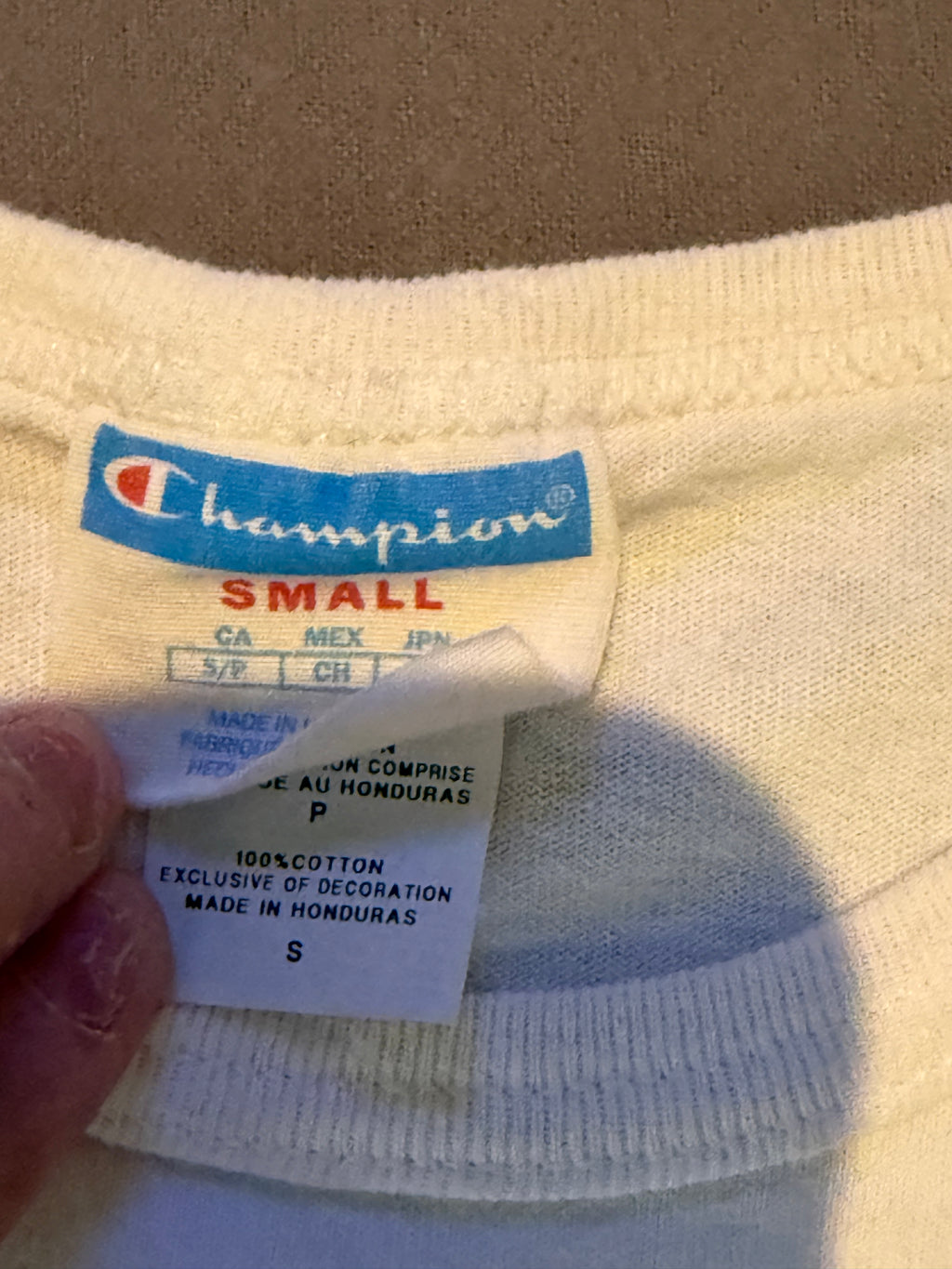 Vintage Champion New York Graphic T-Shirt White Small 100% Cotton NYC Skyline Tee