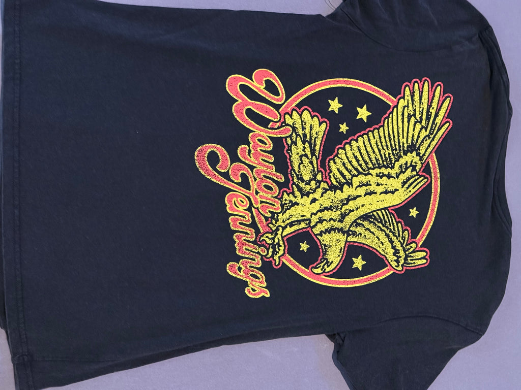 Wrangler x Fender Women’s Graphic Tee Black Western Eagle Guitar T-Shirt Size S