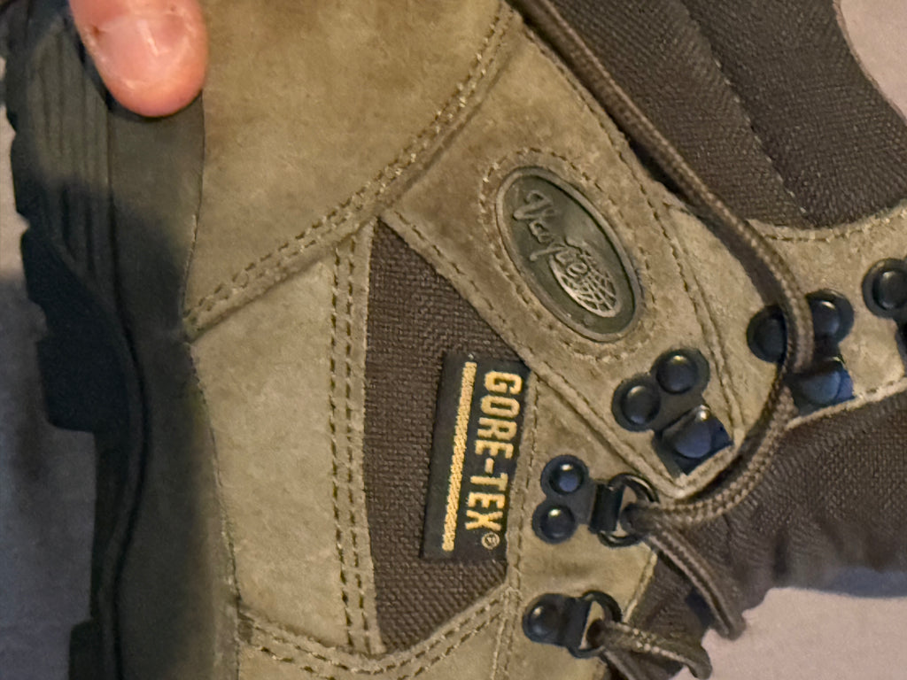 Vintage Vasque Alpha GTX Gore-Tex Hiking Boots – Olive Brown Suede & Mesh