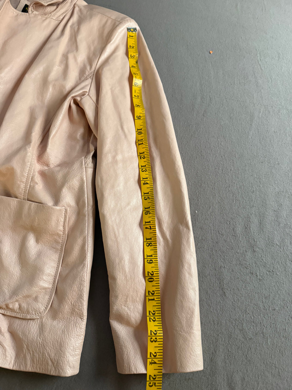 Vintage Metro Style Light Pink Leather Jacket – Size 14