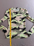 Divided Sheer Camouflage Long Sleeve Top – XS – Y2K Grunge