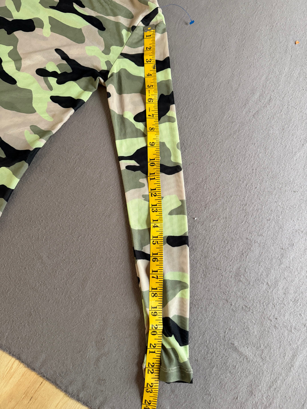 Divided Sheer Camouflage Long Sleeve Top – XS – Y2K Grunge