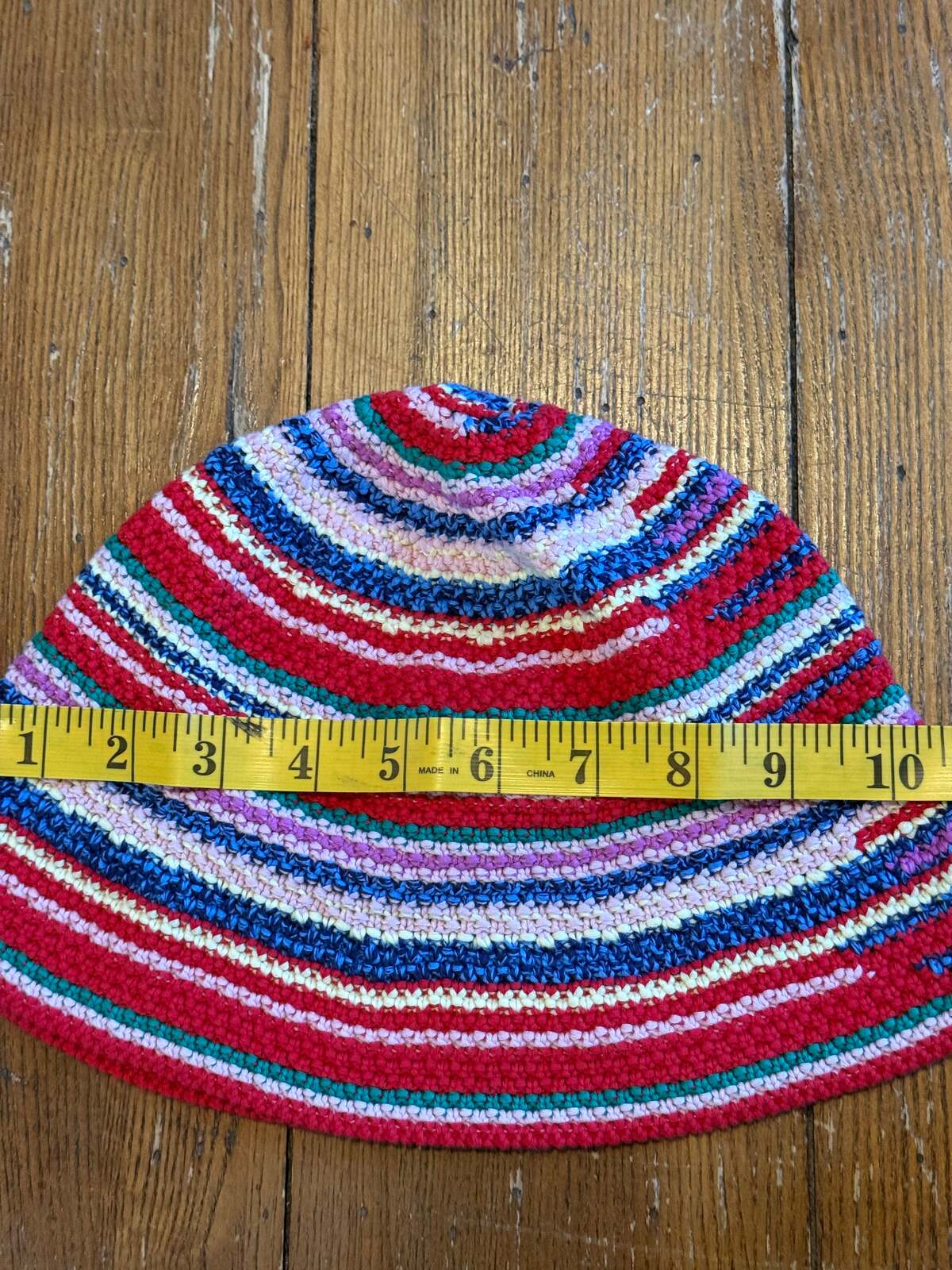 GAP Multicolor Crochet Stripe Bucket Hat – 100% Cotton Y2K Boho